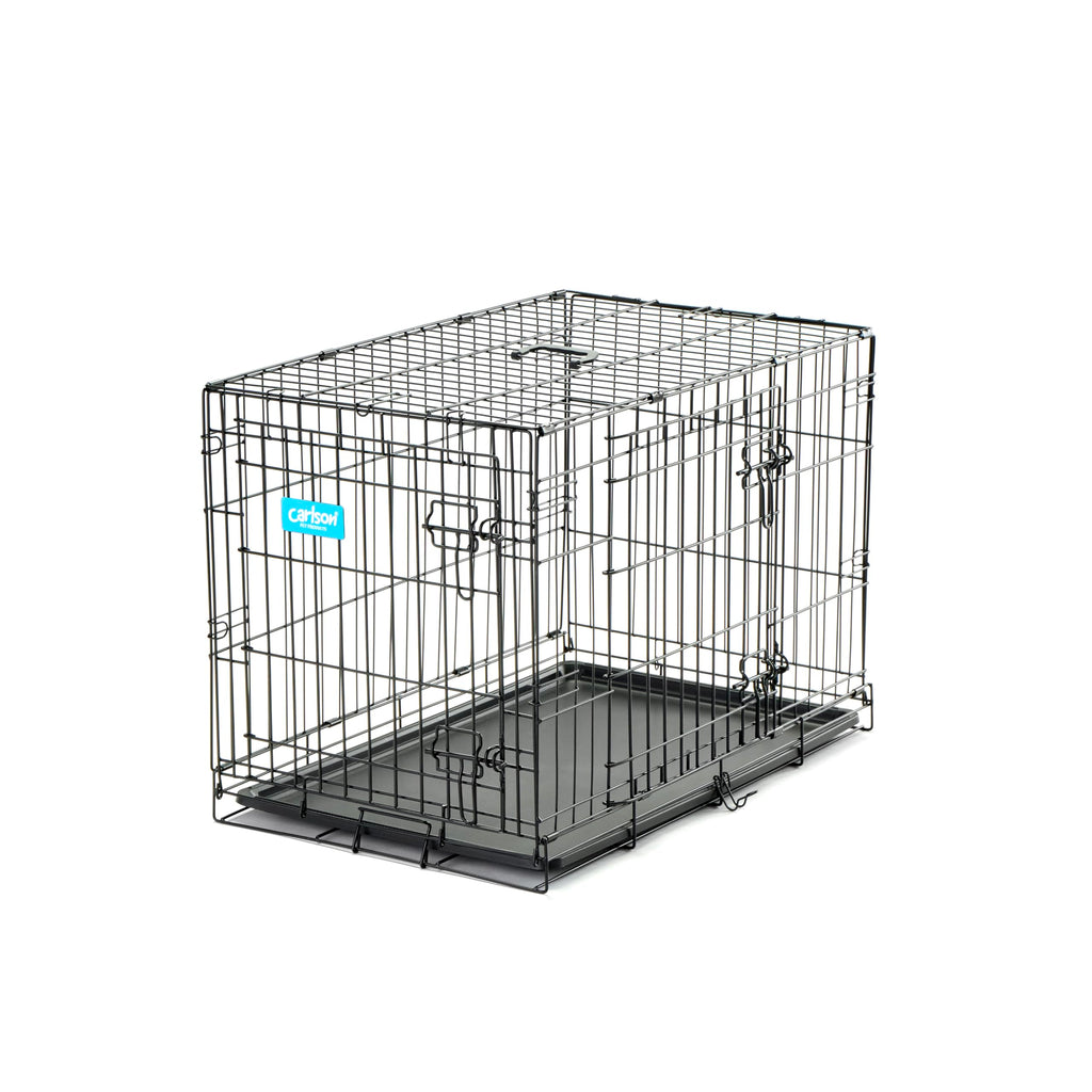 Carlson Secure and Compact Double Door Metal Dog Crate, Medium with Divider Panel