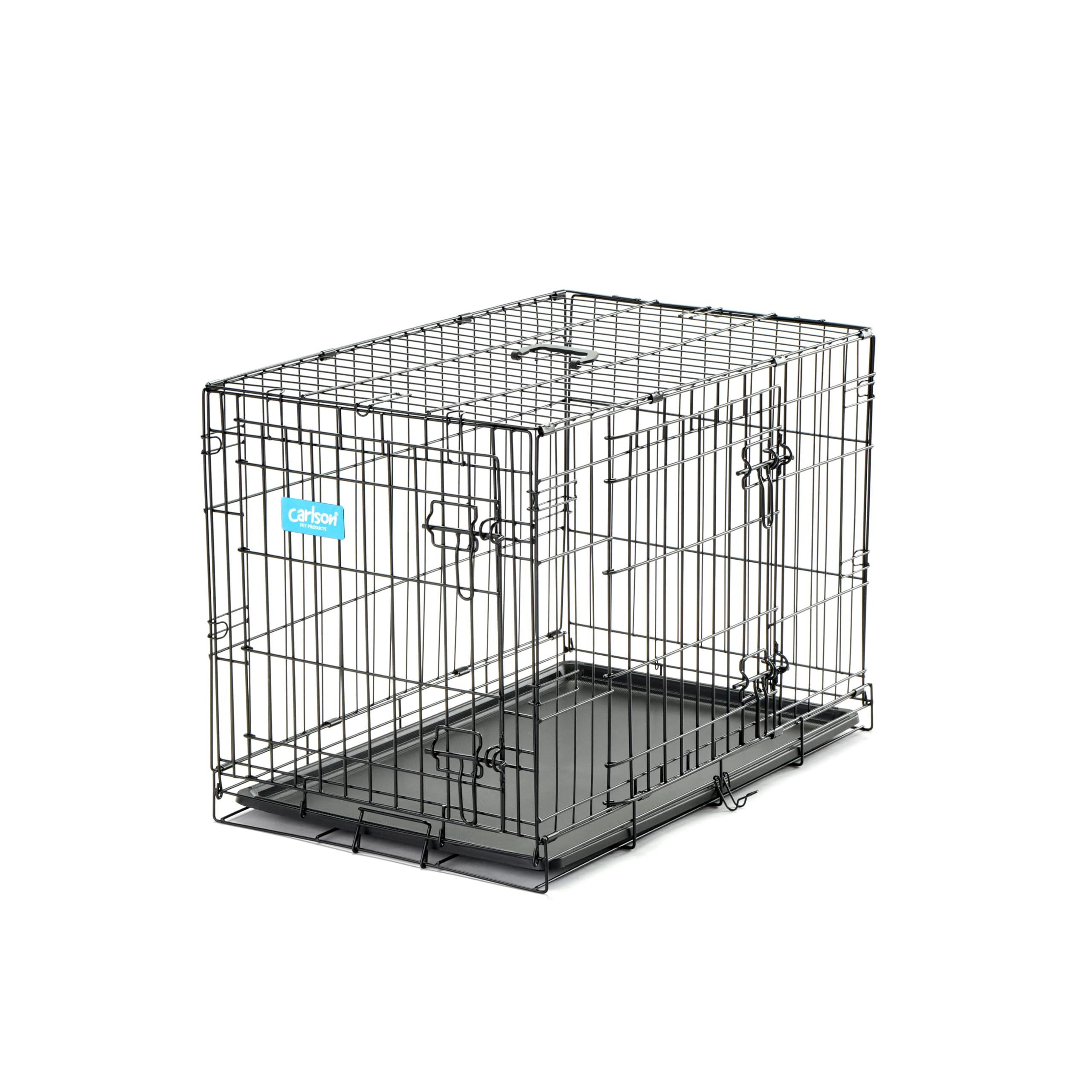 Carlson Secure and Compact Double Door Metal Dog Crate, Medium with Divider Panel