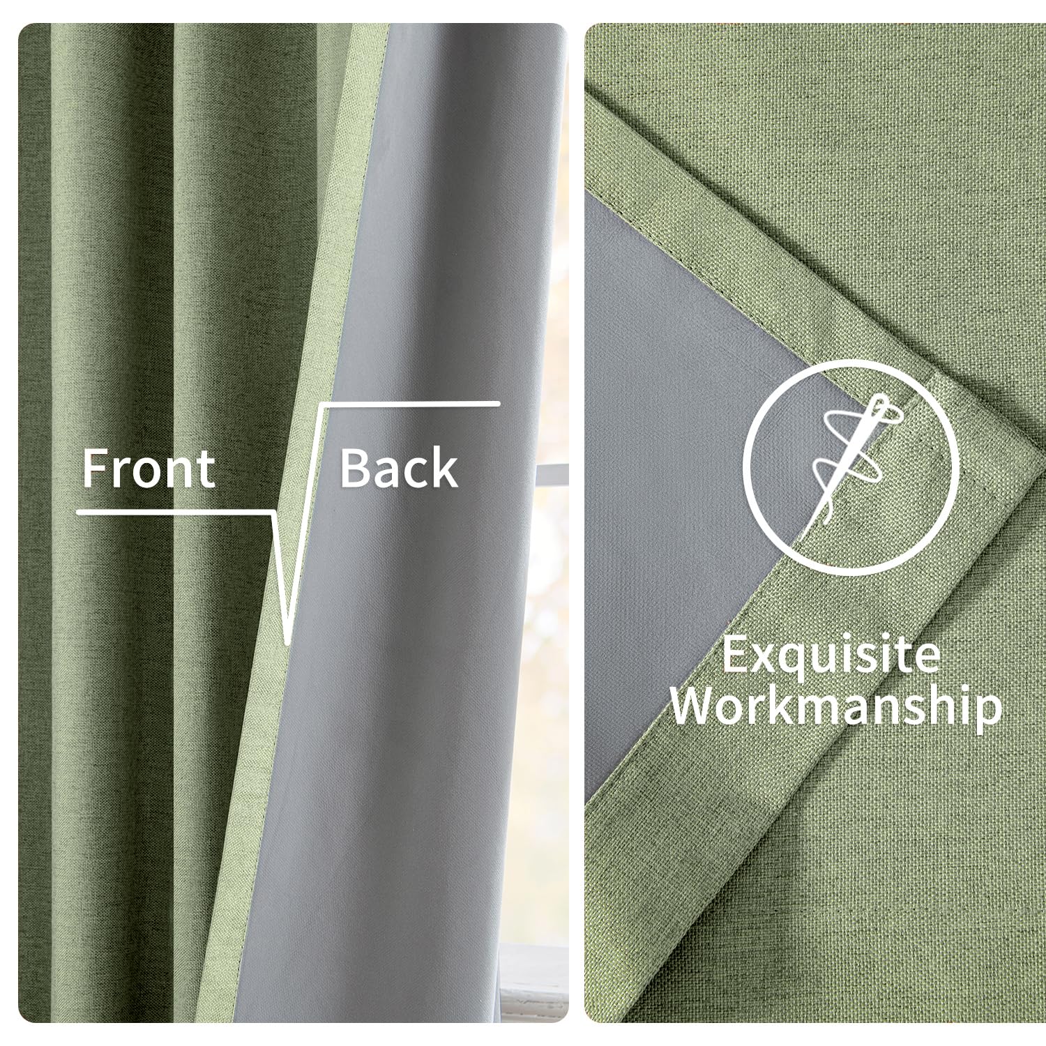 MIULEE Linen Pinch Pleated 100% Blackout Curtains for Bedroom 84 Inch Long 2 Panels Set- Back Tab Track Beige Thermal Insulated Cream Black Out Triple Pleat Room Darkening Drapes with Hooks, Greige