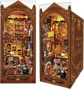 Book Nook Kit, Magic Store Dollhouse Booknook Bookshelf Insert Decor Alley DIY Miniature House Kit with Led Light Crafts for Adults to Build-Creativity Model Gift