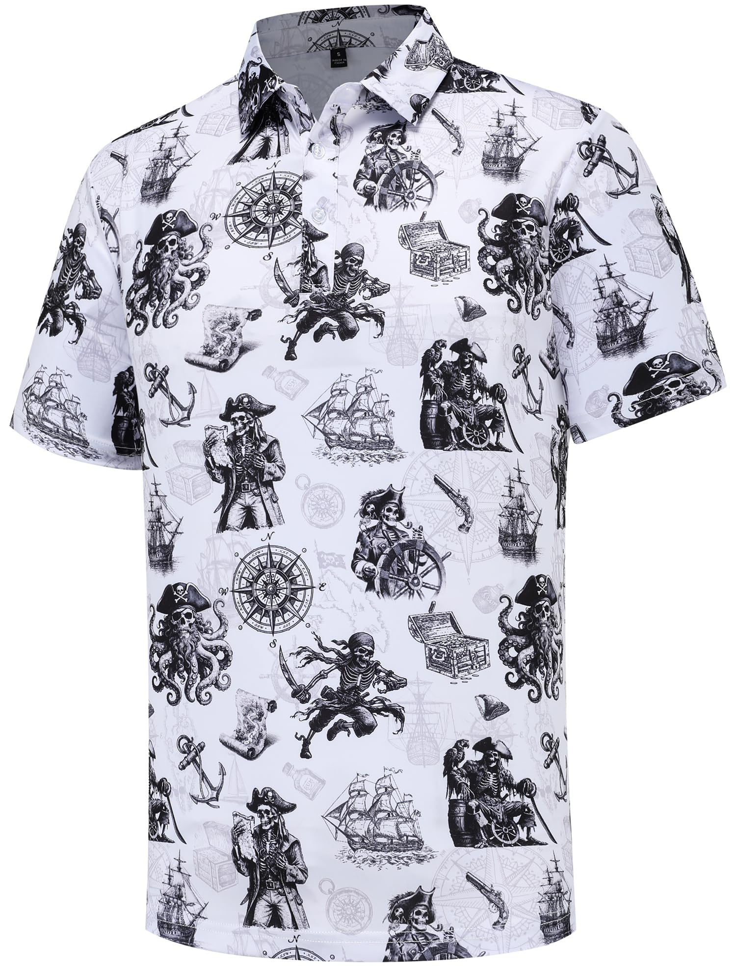 Men's Golf Polo Shirts Funny Golf Shirts for Men Performance Moisture Wicking Quick Dry Athletic Short Sleeve Shirts