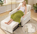 Sleeper Sofa Chair, 3 in 1 Convertible Sleeper Chair with Adjustable Backrest, 32" Pull Out Couch Bed 400lbs Support, Comfy Velvet Small Sofa Bed for Small Space with Pillow & 2 Pockets, Beige