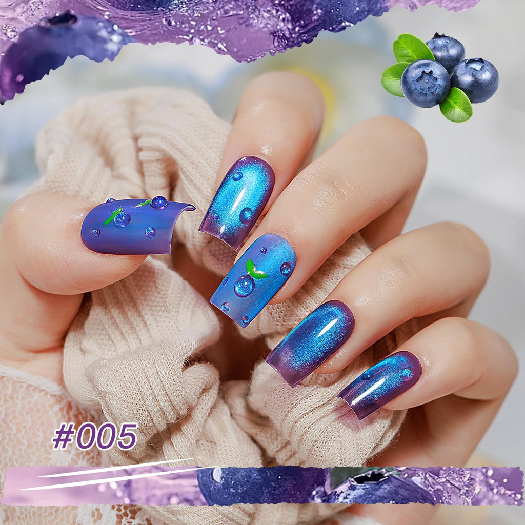 MIZHSE Cat Eye Gel Nail Polish, Moonlight Magnetic Gel Polish and Sheer Nude Nail Kit with 1 Magnet Stick, Glass Shiny Effect Silver Pink Purple Soak Off Manicure Home DIY