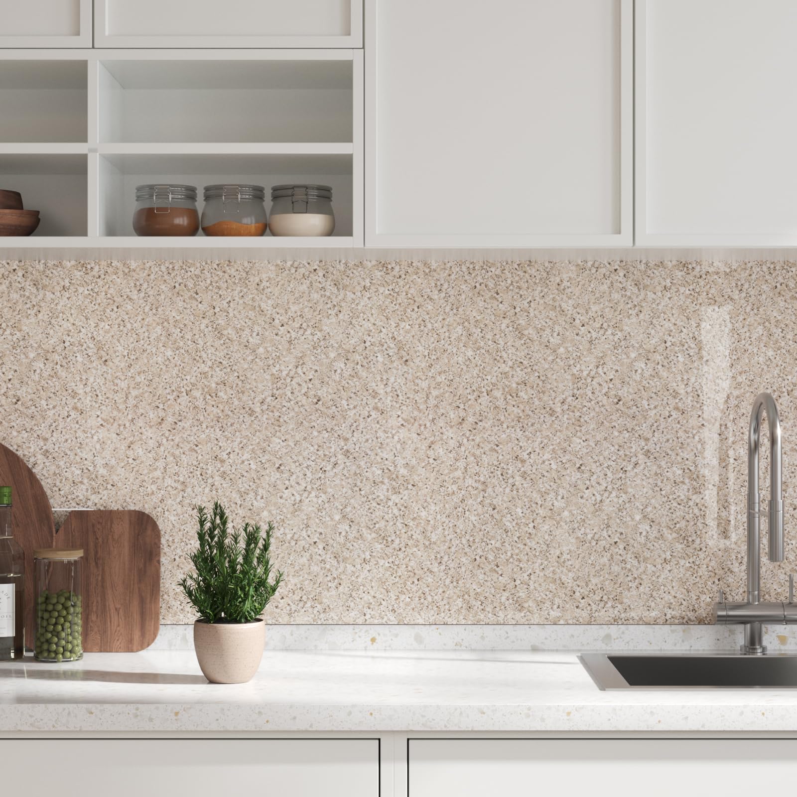 VEELIKE 15.7''x118'' Granite Contact Paper for Countertops Waterproof Self Adhesive Granite Wallpaper Peel and Stick Countertops for Kitchen Bathroom Counter Top Removable Decorative Vinyl Film