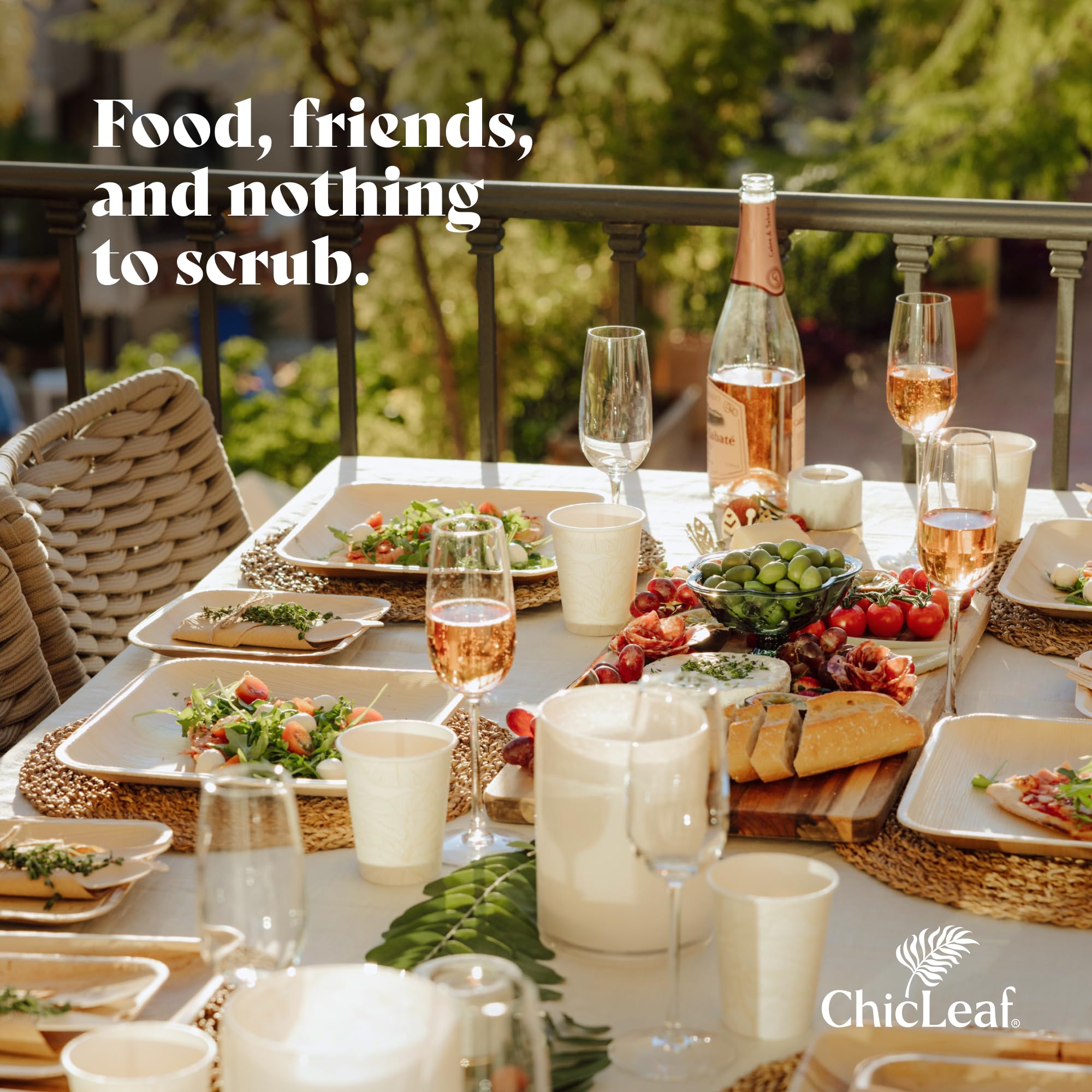 Chic Leaf Palm Leaf Plates - 4 in, 50 Pack, Compostable | Heavy-duty bamboo-style small plates - Use for appetizers & desserts at weddings, parties & picnics