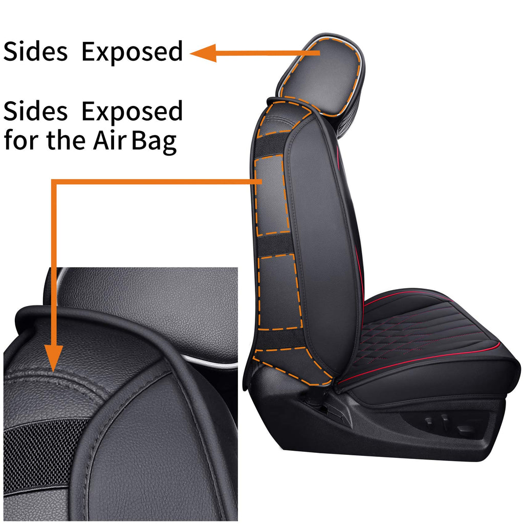 Aierxuan 2Pcs Front Chevy Silverado GMC Sierra Car Seat Covers, Custom Fit 2007-2026 1500 2500 HD 3500 HD Crew, Double, Extended Cab or Pickup Truck, with Waterproof Faux Leather (Black)