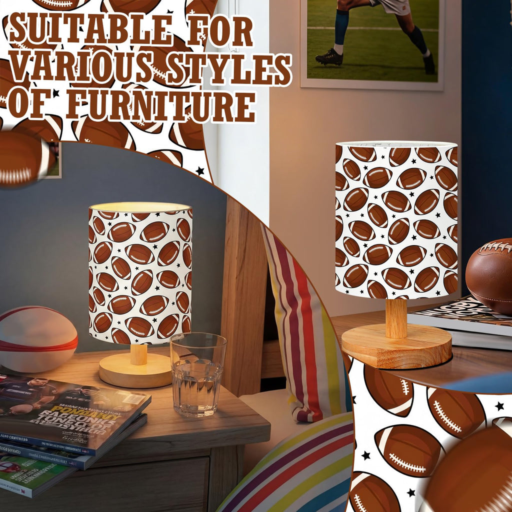 VIHOSE Woodland Animals Kids Table Lamp for Bedroom Kids Bedside Lamp with Linen Wooden Nightstand Cartoon Nursery Lampshade for Girls Boys Living Room