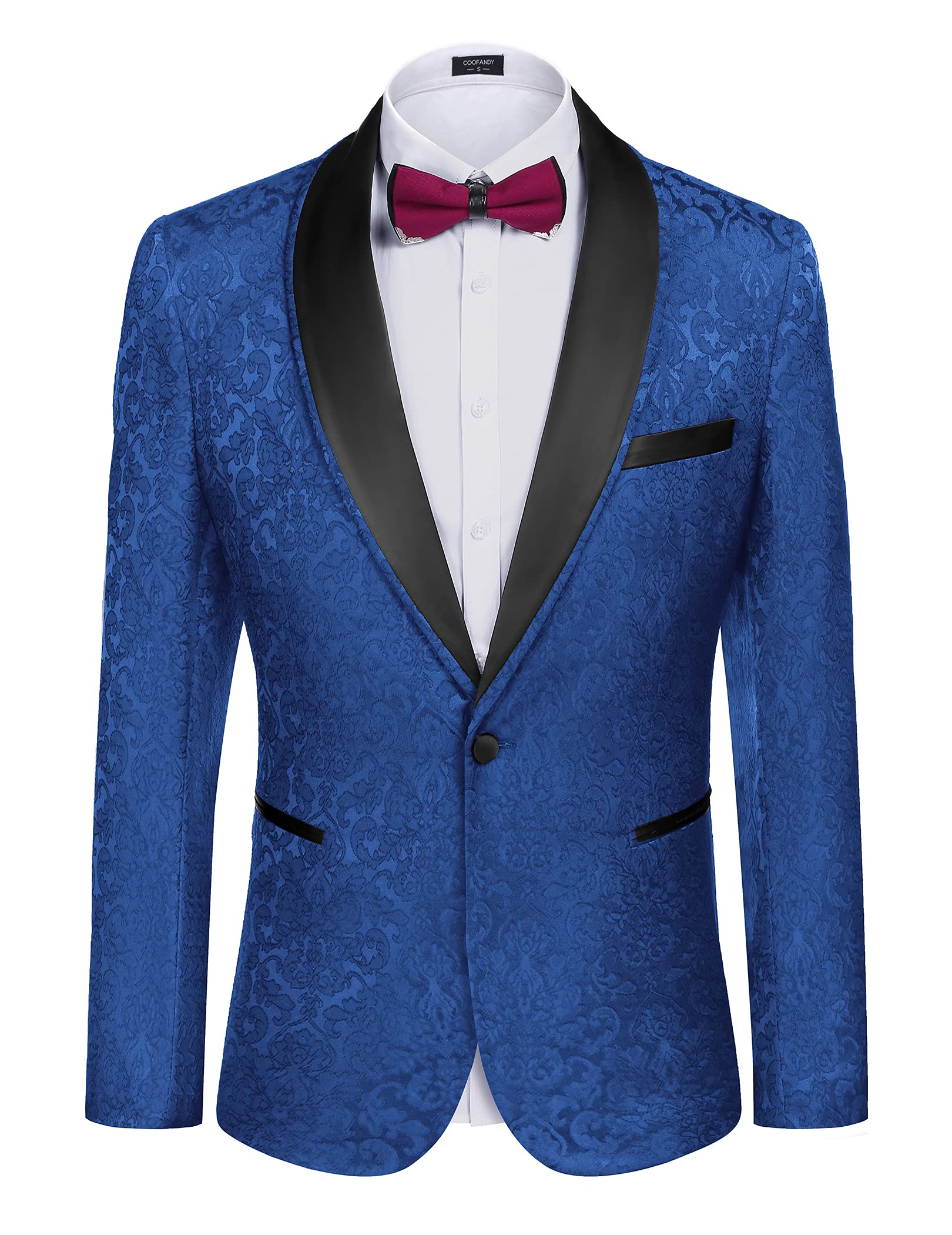 COOFANDY Men's Floral Tuxedo Suit Jacket Slim Fit Dinner Jacket Party Prom Wedding Blazer Jackets