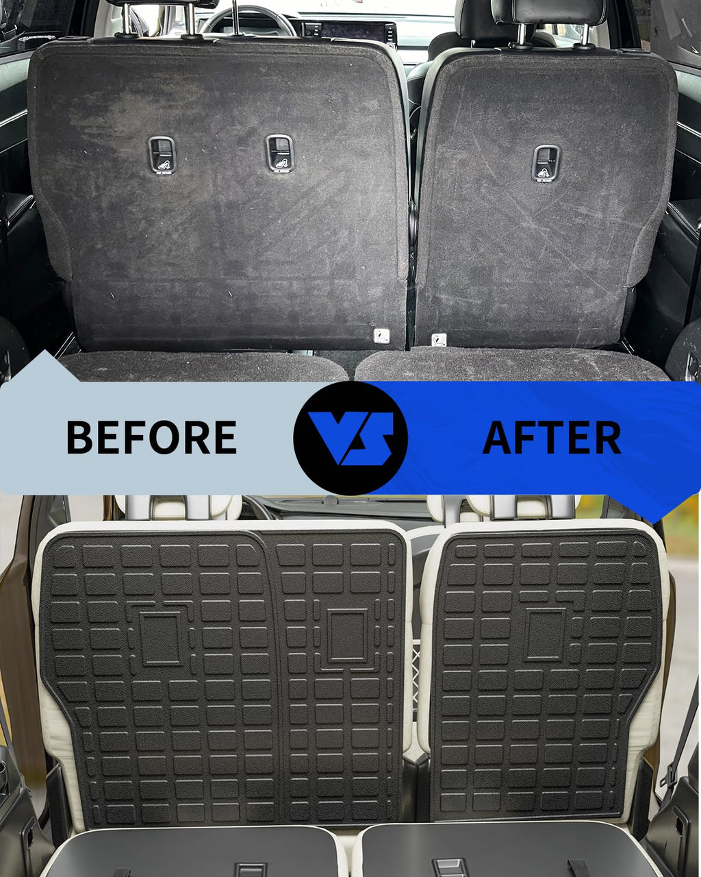 Rongtaod Back Seat Protector Compatible with 2021-2025 2026 Kia Sorento 6&7 Seats Back Seat Cover Kick Mats Cargo Liner Trunk Mat TPE All Weather 2024 Sorento Accessories (2nd Row Backrest Mat)