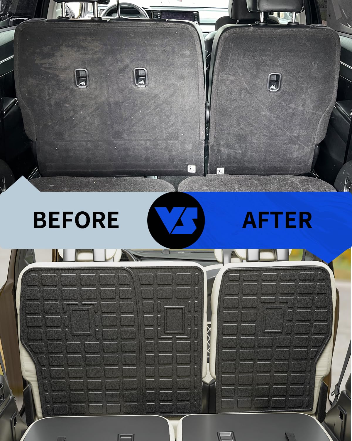 Rongtaod Back Seat Protector Compatible with 2021-2025 2026 Kia Sorento 6&7 Seats Back Seat Cover Kick Mats Cargo Liner Trunk Mat TPE All Weather 2024 Sorento Accessories (2nd Row Backrest Mat)