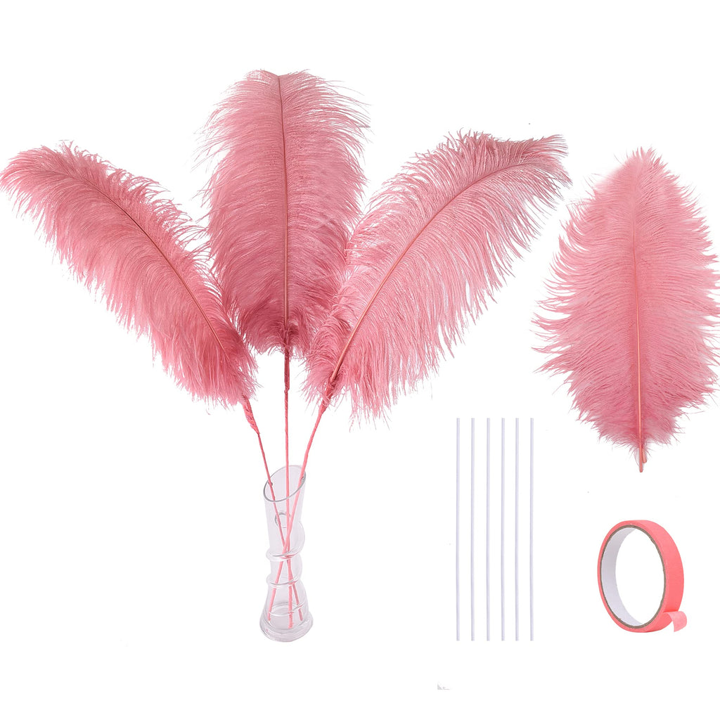 Ballinger Black Ostrich Feathers Bulk - Making Kit 12Pcs 16-18inch Large Ostrich Feathers for Floral Arrangement, Vase, Wedding Party Centerpieces and Halloween Home Decor