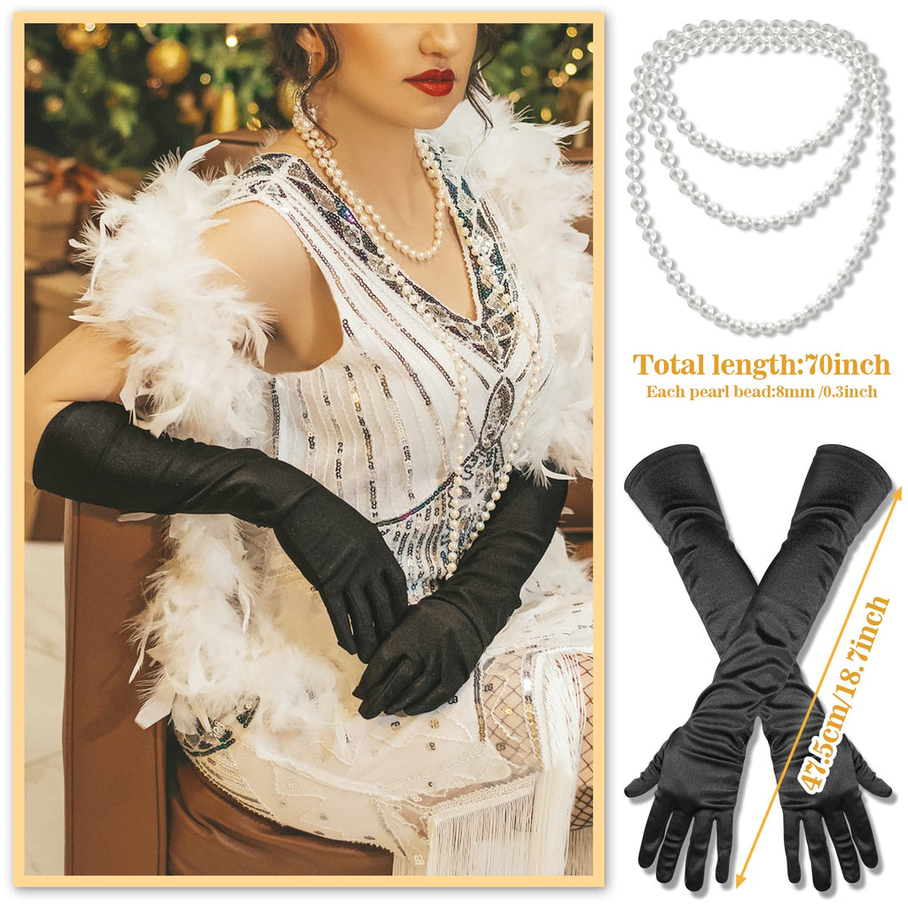 Cridoz Flapper Accessories for Women - 1920s Gatsby & Roaring 20s Style