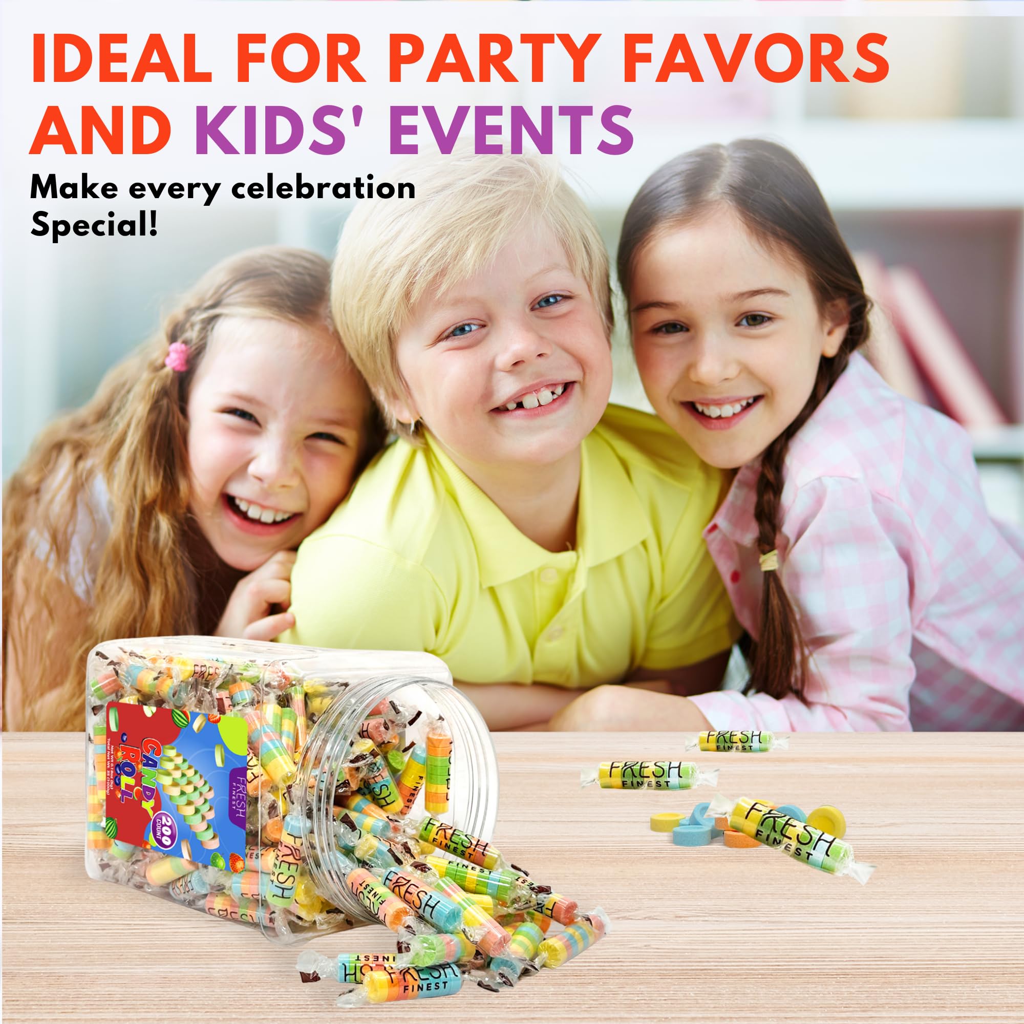 Fresh Finest 48-Count Bulk Candy Bracelets - Individually Wrapped Novelty Candy Bracelets. Perfect for Party Favors, Goody Bags, Candy Buffets, and Retro-Themed Events.