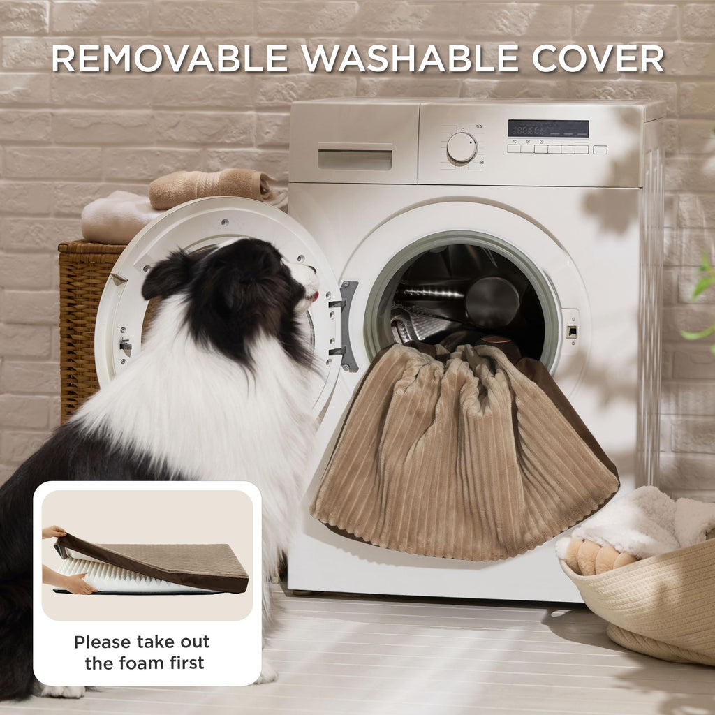 Bedsure ComfyFleece Dog Bed for Small Dogs - Orthopedic Pet Beds with Removable Washable Cover, NOT Waterproof Egg Crate Foam Puppy Mat, Suitable for Pet Up to 20 lbs, 23"x17"x2.8", NOT for Chewers