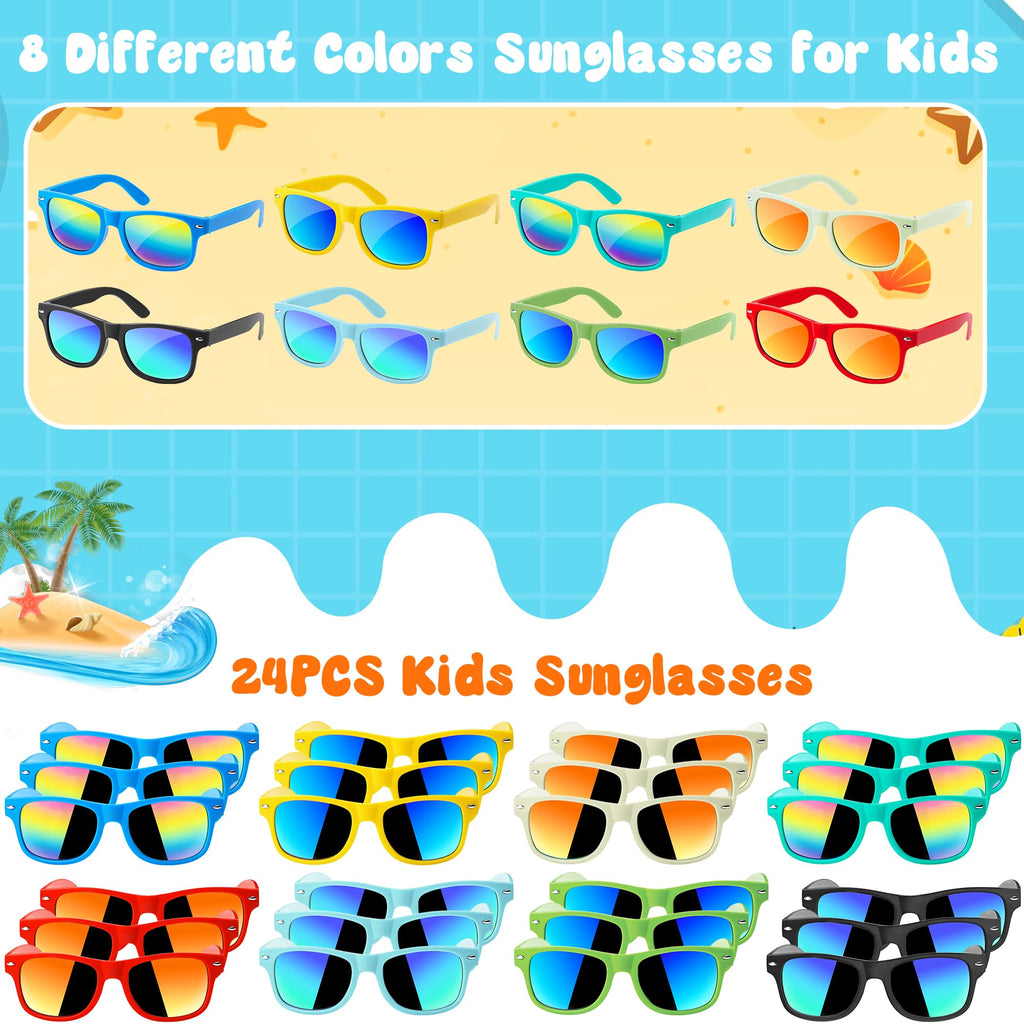 Kids Sunglasses Bulk, Kids Sunglasses Party Favors for Age 3-8, UV400 Protection Neon Kids Sunglasses Bulk for Boys Girls (12Pack-heart sunglasses)