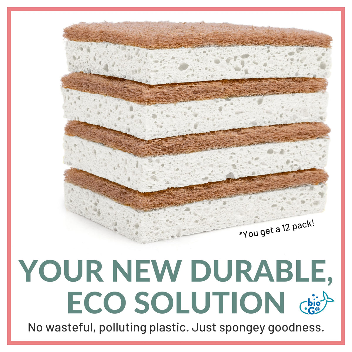 bioGo 30 Pack Compostable Pop-Up Sponges - Expanding, Non-Scratch, Plant-Based Dish - Bulk Color - Pop Up Sponge - Kitchen