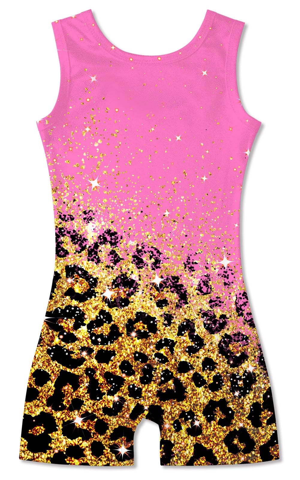 Funnycokid Gymnastics Leotards for Girls with Shorts Sparkly Kids Biketards Dance Unitard 3-10 Years
