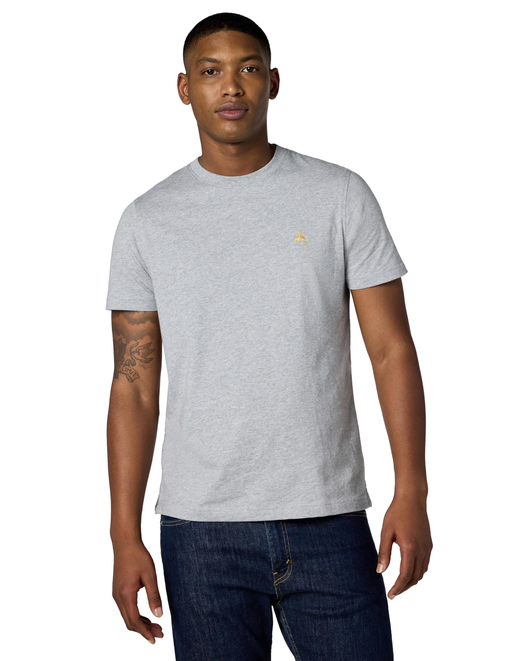 Brooks Brothers Men's Short Sleeve Cotton Crewneck Logo T-Shirt