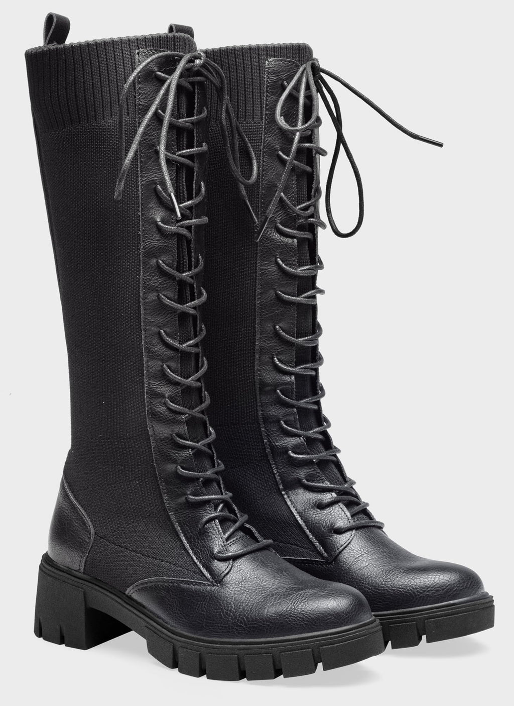 Jeossy Women's Knee High Combat 9603 Boots, Tall Platform Chunky Heel Boots Wide Claf