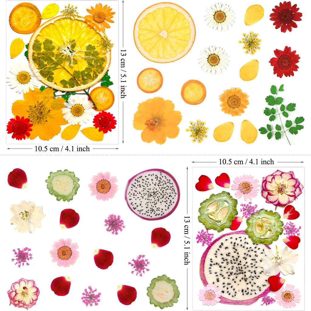 MIKIYA 98Pcs Pressed Dried Flowers for Resin Molds, Real Natural Bulk Big Dry Floral Leave for DIY Art Crafts, Epoxy Jewelry, Candle, Soap Making, Nails Decors