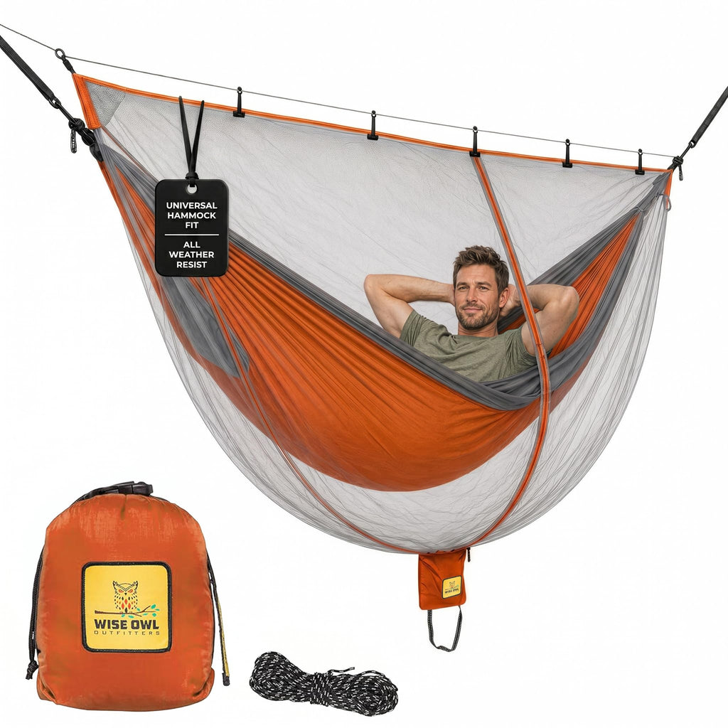 Wise Owl Outfitters Hammock Bug Net – Mosquito Net for Hammock, Lightweight Bug Netting for Camping, Hiking, Backpacking, Forest & Outdoor Use