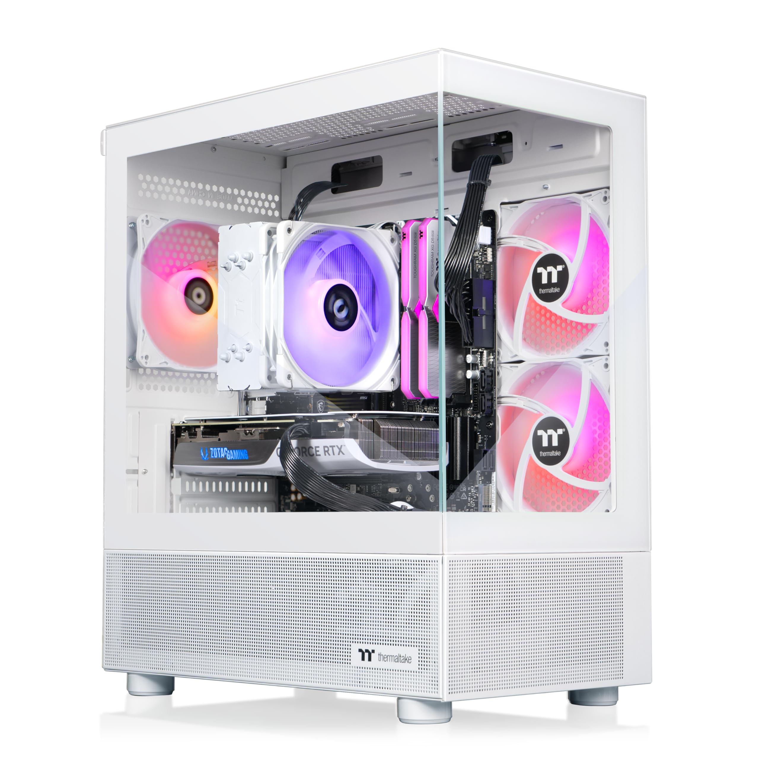 Thermaltake LCGS Quartz R66 Gaming Desktop (AMD Ryzen™ 5 5600, ToughRam DDR4 3600Mhz 16GB RGB Memory, AMD Radeon™ RX 6600, 1TB NVMe M.2, WiFi, Windows 11) S2QT-B550-R66-LCS