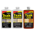 STAR BRITE Teak Care 3 Step Kit - Teak Cleaner + Teak Brightener + Teak Oil - 16 OZ (081216)