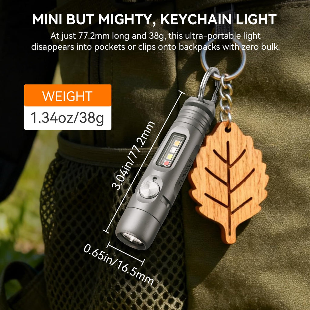 S15PRO-TK 7075 Aluminum Keychain Flashlight Rechargeable, 750 Lumens EDC Mini Flashlight, Pocket Light with 5 Side Light + Screwdriver & Quick-Release Tail Cap for Emergencies, Maintenance, Khaki