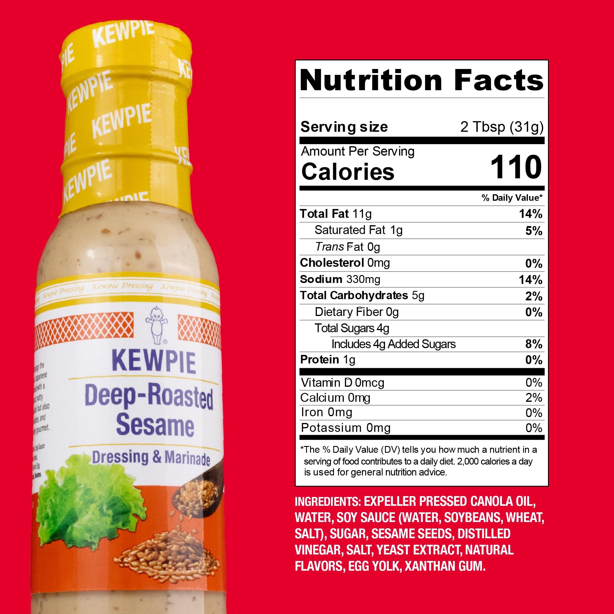 Kewpie Japanese Dressing Roasted Sesame 8 Oz.(Deep Roasted Sesame Dressing (Creamy), 8 Oz)