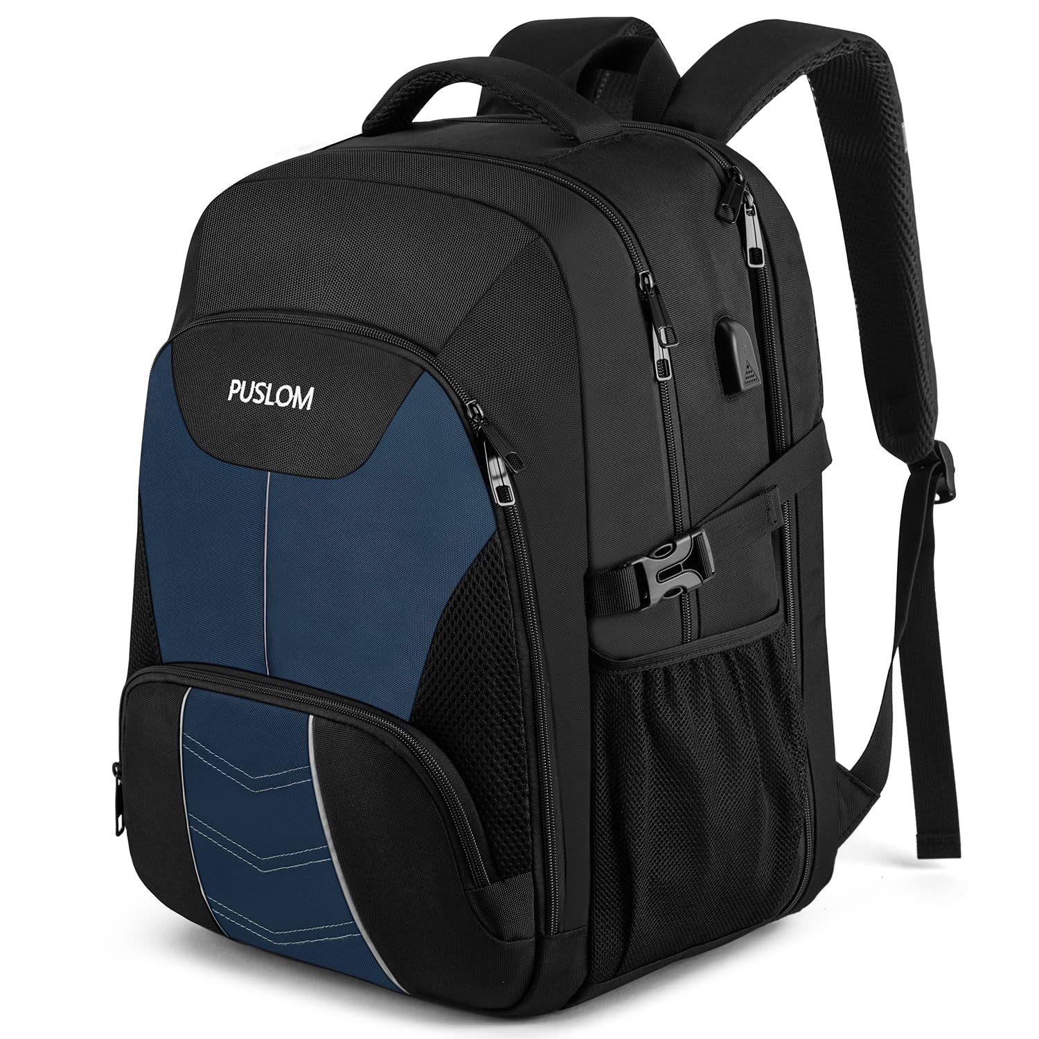 Extra Large Backpack for Men 55L,18.4Inch Travel Laptop Backpack with USB Charging Port Business Flight Approved Carry On Backpack,TSA Big Capacity Heavy Duty Computer Bag College Bookbag,Black