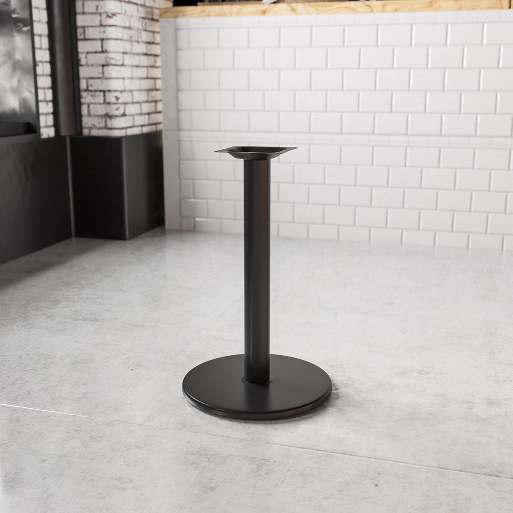Flash Furniture Beverly 18" Round Restaurant Table Base with 3" Diameter Table Height Column, Commercial Cast Iron Restaurant Round Table Base, Black