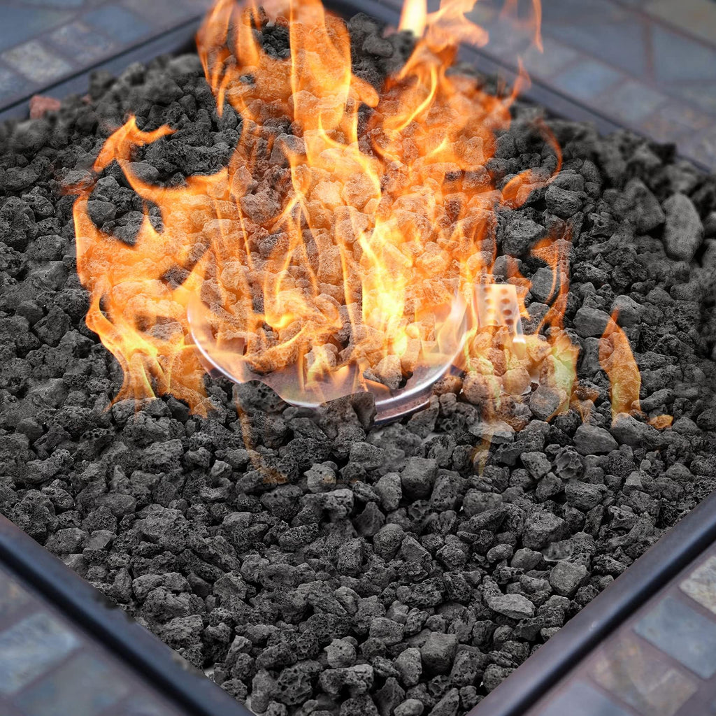 Mr. Fireglass 10 Pounds Black Natural Lava Rock for Indoor Outdoor Gas Fire Pits Fireplaces & Barbecue Grills | Volcanic Lava Stones for Decorating Garden Landscaping, Potted Plants, 0.2"-0.3"