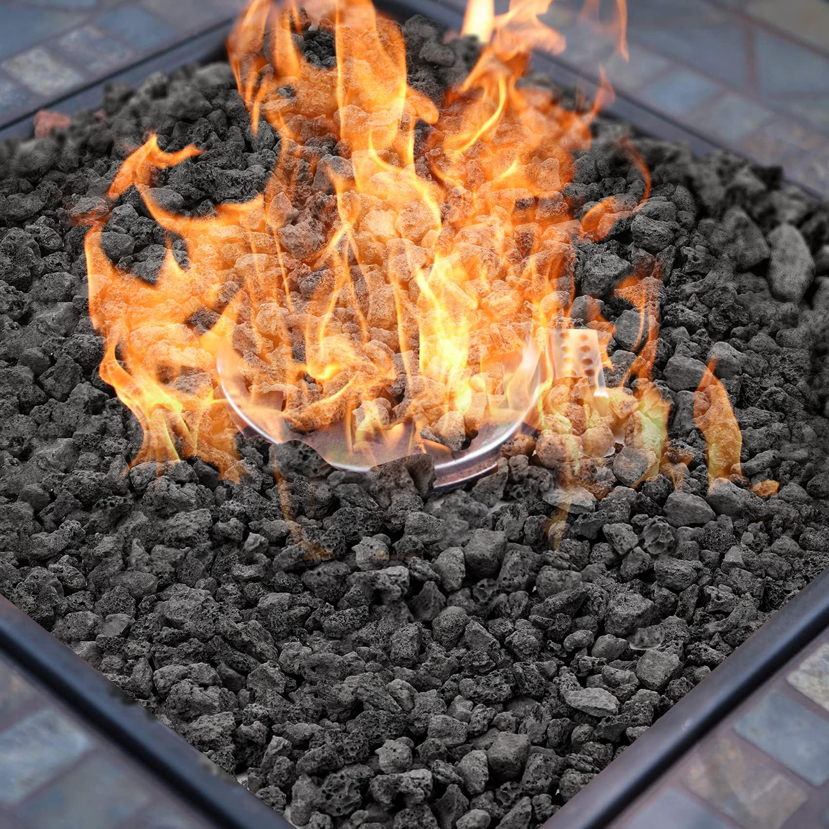Mr. Fireglass 10 Pounds Black Natural Lava Rock for Indoor Outdoor Gas Fire Pits Fireplaces & Barbecue Grills | Volcanic Lava Stones for Decorating Garden Landscaping, Potted Plants, 0.2"-0.3"