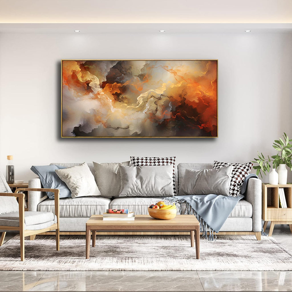 VHMING Abstract Wall Art Artwork Retro Trees Pictures Decor Canvas Painting Framed Ready to Hang Living Room Bedroom and Office Wall Decor 20x40 Inch