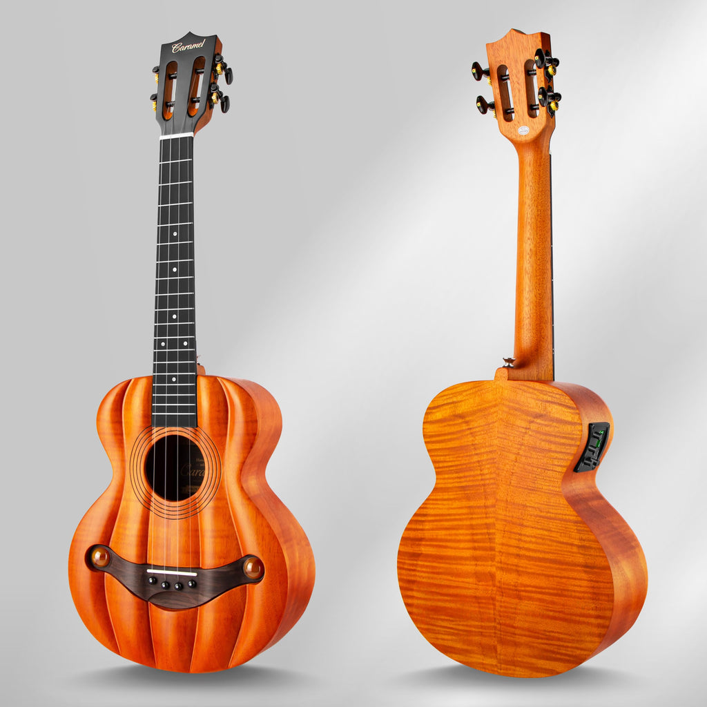 Caramel TEG95 Butterfly Bocote Glossy Tenor Acoustic & Electric Ukulele | 26-inch Handmade Professional Ukelele Kit with Accessories