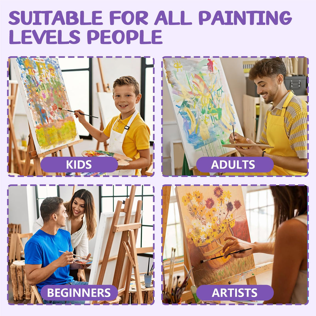ESRICH Stretched Canvas for Painting 5x7, 48 Pack Small Canvases for Painting 5/8" Profile Primed Acid-Free Blank Painting Canvas for Kids & Artists for Decorations, Painting Parties.