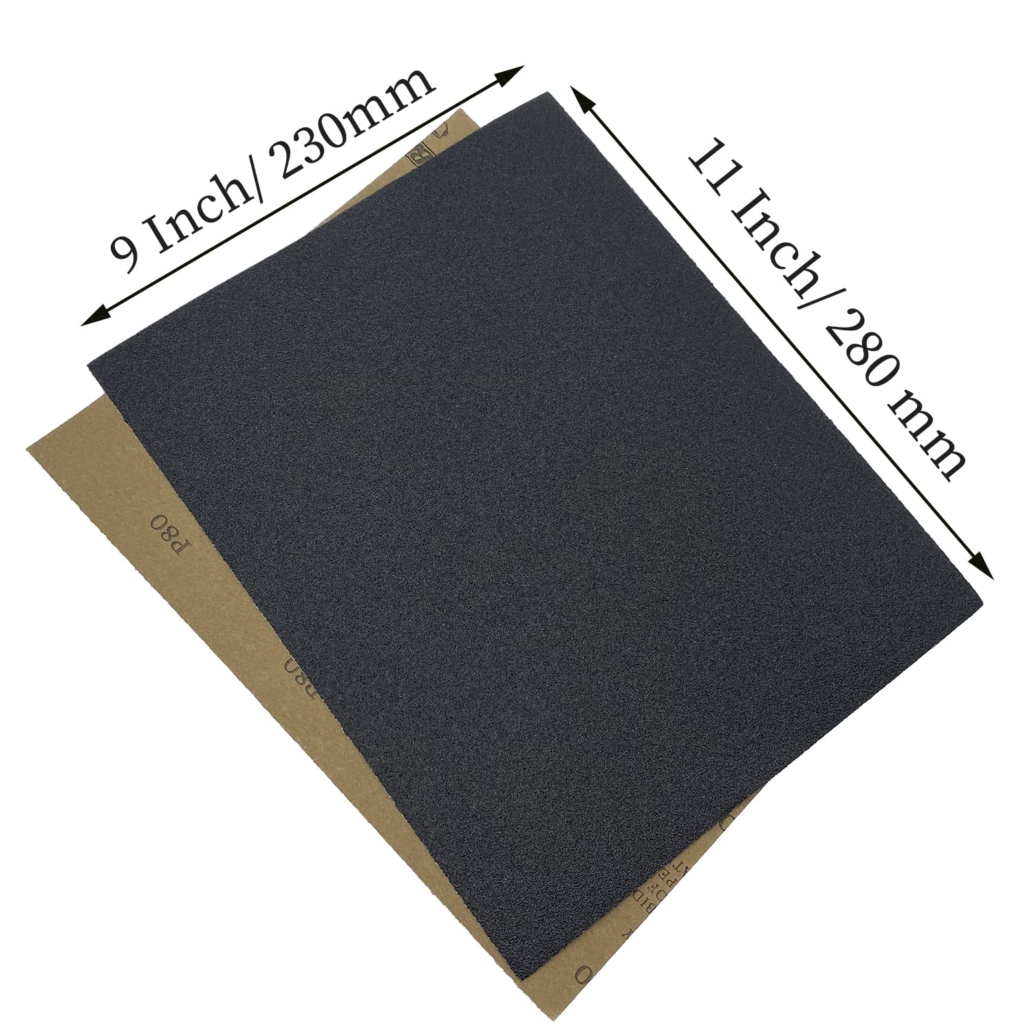 80 Grit Wet Dry Sandpaper, 9 x 11 Inch Sanding Sheets, 10PCS Premium Silicon Carbide Sand Paper for Wood Metal Ceramic or Auto Polishing and Scratches Removing