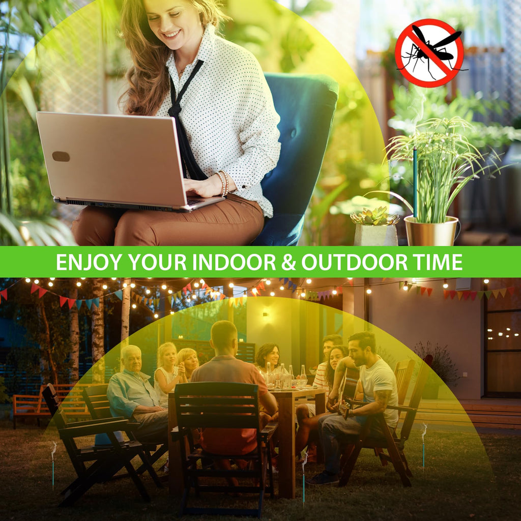BugBai Mosquito Repellent Outdoor Patio 120 PCS, Citronella Oil Mosquito Incense Sticks Indoor Home Pet Family Safe, Natural Plant-Based Bug Insect Barrier for Yard Garden Lawn Camping Fishing, 0.5 lb