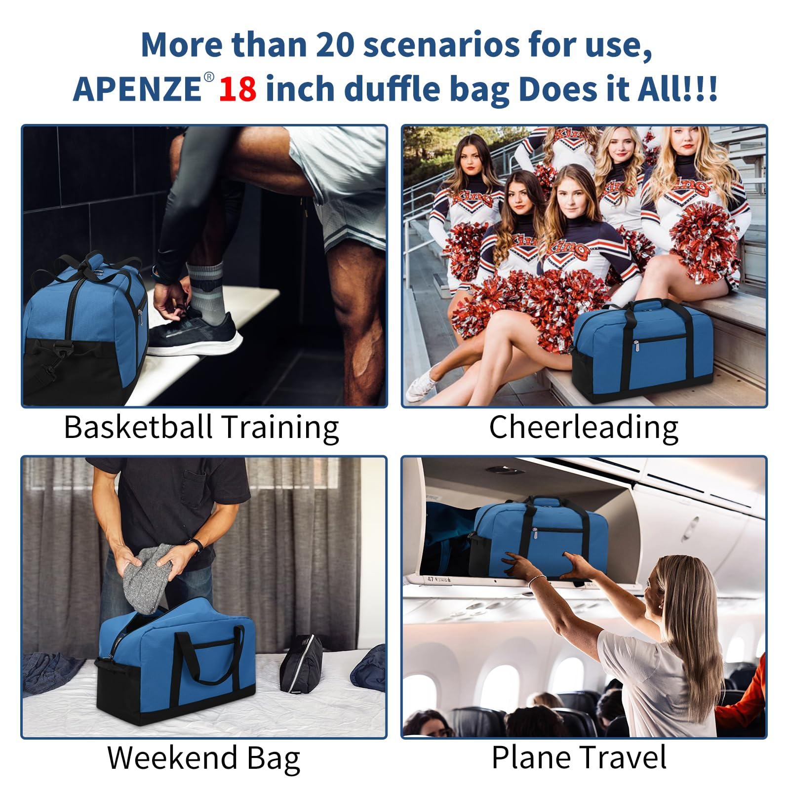 Apenze Small Gym Bag Carry On Bag - 12 in Mini Duffle Bag Lightweight for Overnight Travel(Camouflage)