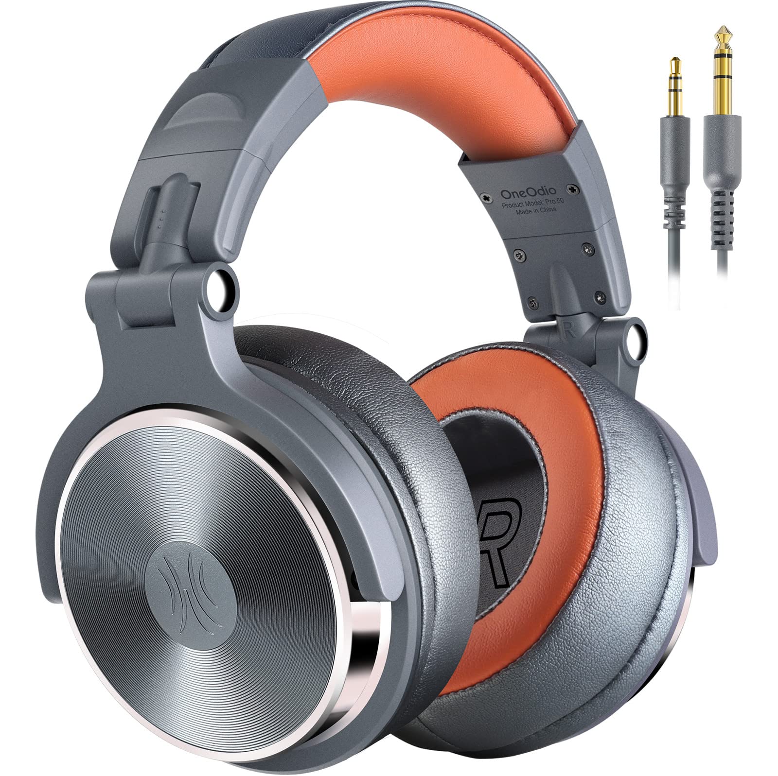 OneOdio Hi-Res Over Ear Headphones for Studio Monitoring and Mixing, Sound Isolation, Protein Leather Earcups, 50mm Driver Unit, Wired Headphones for AMP Guitar Keyboard (Pro-50 Black)