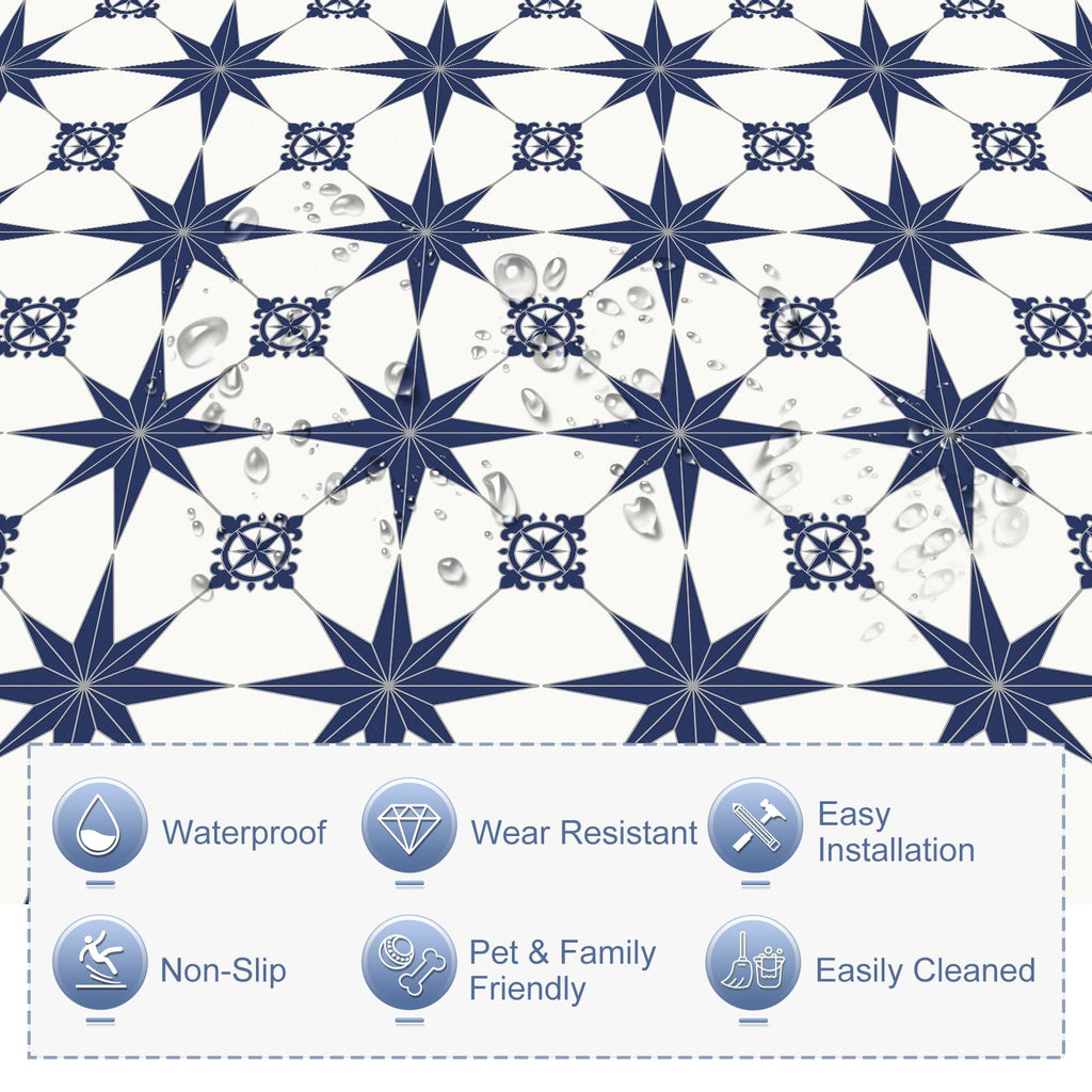 MORCART Peel and Stick Floor Tile, Self-Adhesive DIY Vinyl Flooring, Removable and Waterproof Tile Sticker for Bathroom, Kitchen, Wall, Bedroom, Stairs (20PCS,7.87" x 7.87",Aqua Blue)