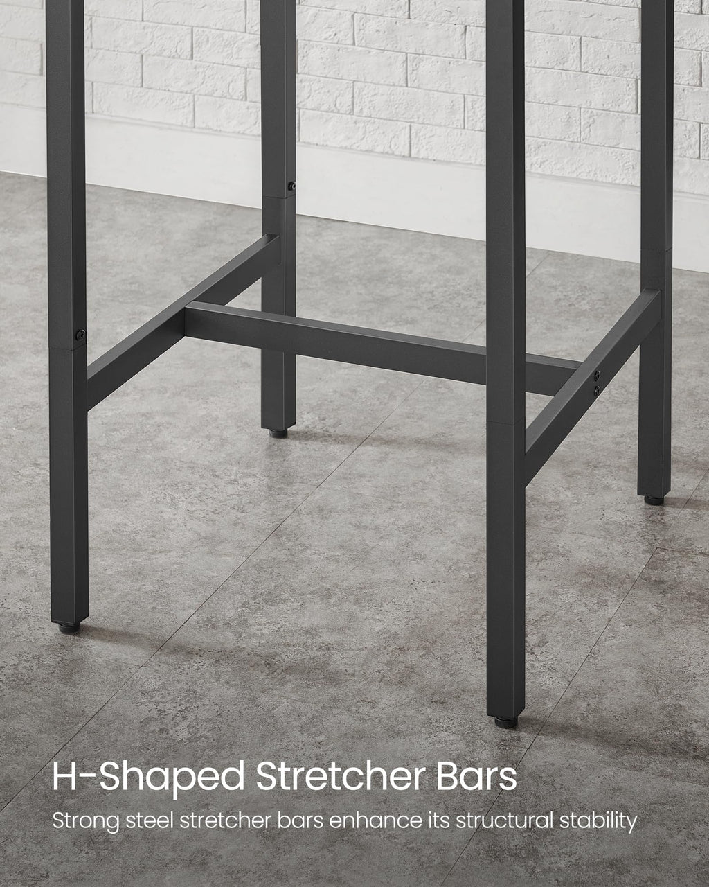 VASAGLE Bar Table, Kitchen Dining Table, High Top Pub Table, Bar Height Cocktail Table for Living Room Party, Sturdy Metal, 15.7 x 39.4 x 35.4 Inches for Narrow Spaces, Ebony Black and Ink Black