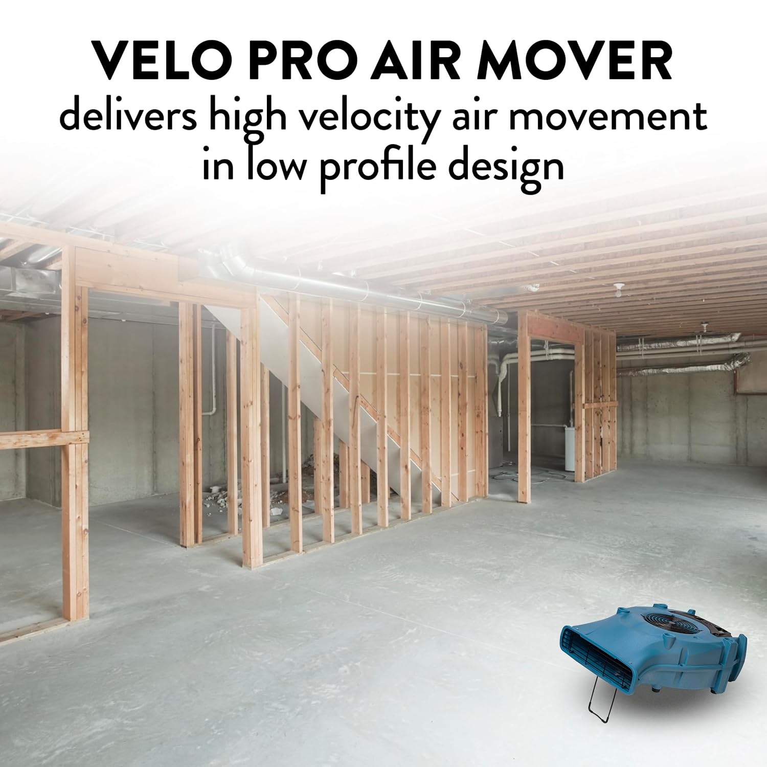 Dri-Eaz 114969 Velo PRO Air Mover, Professional Water Damage Carpet Dryer (F505), Air Blower Dryer for Carpets, Walls, and Floors
