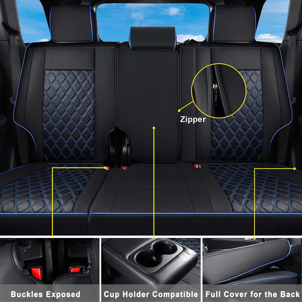 Huidasource Grand Cherokee Seat Covers, 2 Pieces Waterproof Leather Customized Car Seat Cushion Covers Protectors Compatible with Jeep Grand Cherokee 2011-2022 (2Pcs Front/Black)