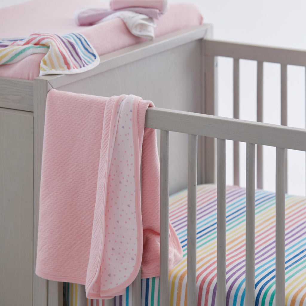 HonestBaby Unisex-Baby Fitted Crib Sheets Set Standard Mattress, 100% Organic Cotton Baby Boys, Girls, Neutral, 1 Pack - Peach Skin Painted Buffalo Check, One Size