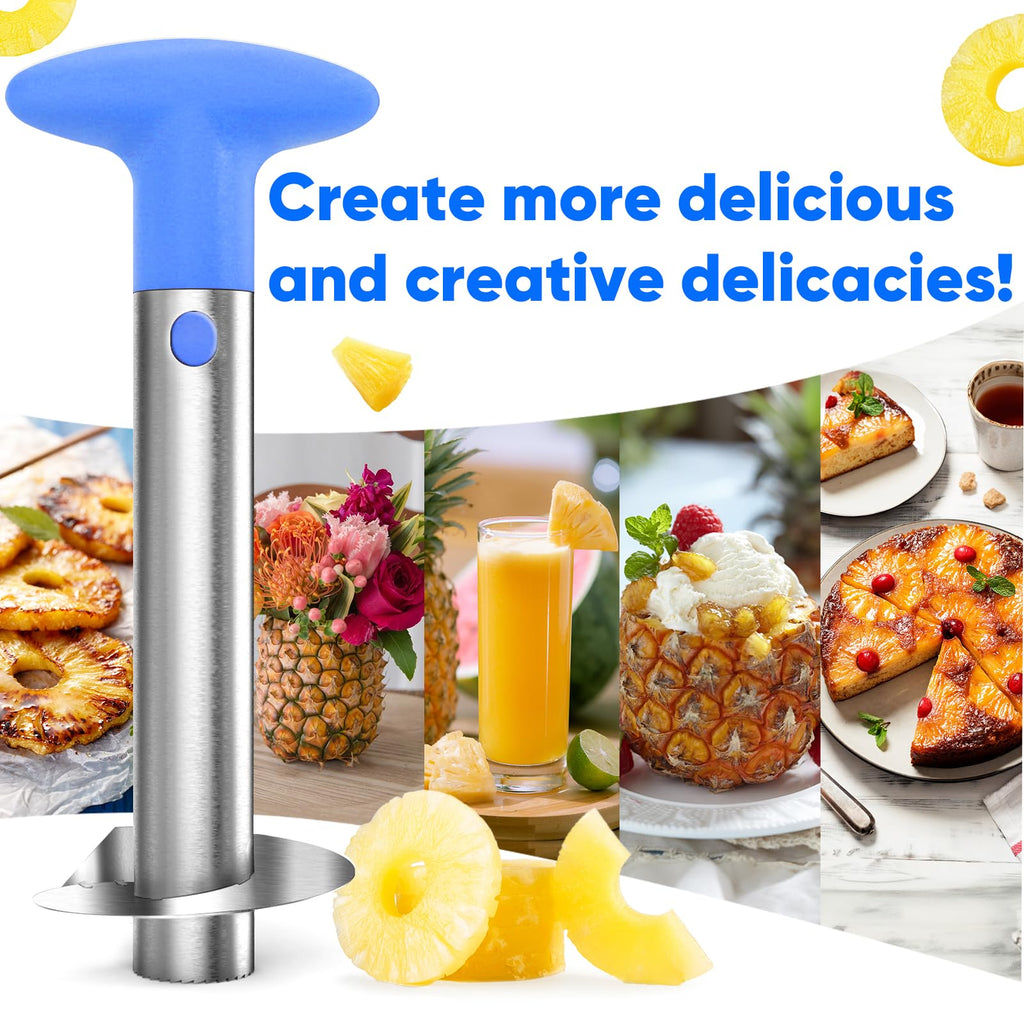 Pineapple Corer, [Upgraded, Reinforced, Thicker Blade] Newness Premium Pineapple Corer Remover, Stainless Steel Pineapple Core Remover Tool for Home & Kitchen with Sharp Blade for Diced Fruit Rings