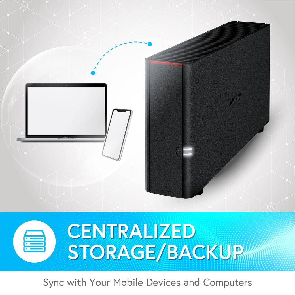 BUFFALO LinkStation 210 2TB 1-Bay NAS Network Attached Storage with HDD Hard Drives Included NAS Storage that Works as Home Cloud or Network Storage Device for Home