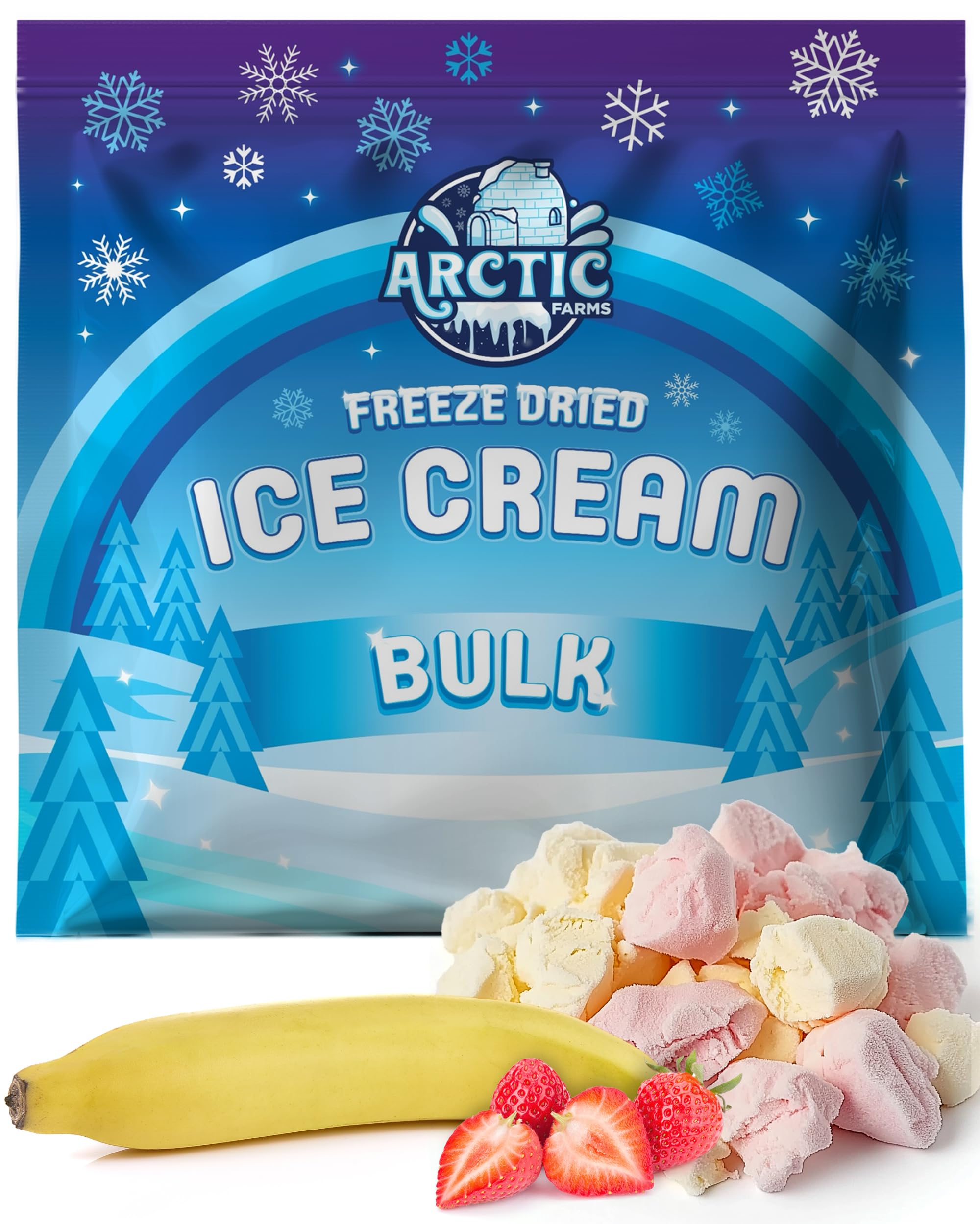 Arctic Farms Freeze Dried Ice Cream Bits Bagged and Boxed - Does Not Melt (1lb, S'mores)