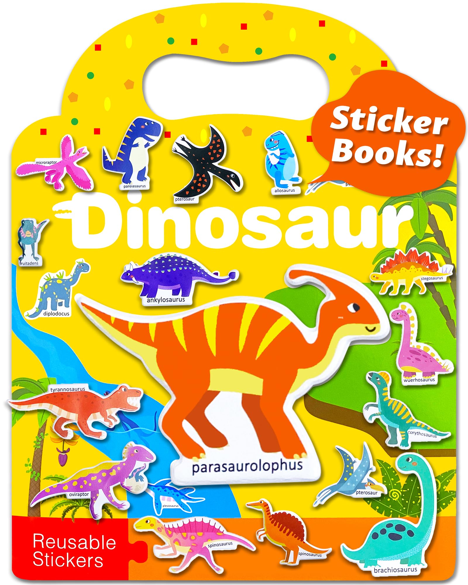 Benresive Reusable Sticker Book for Toddlers, Stickers for Kids, Travel Toys for Arts & Crafts Activities, Birthday Gift for Boys & Girls, Animals Dinosaurs Insects Themes