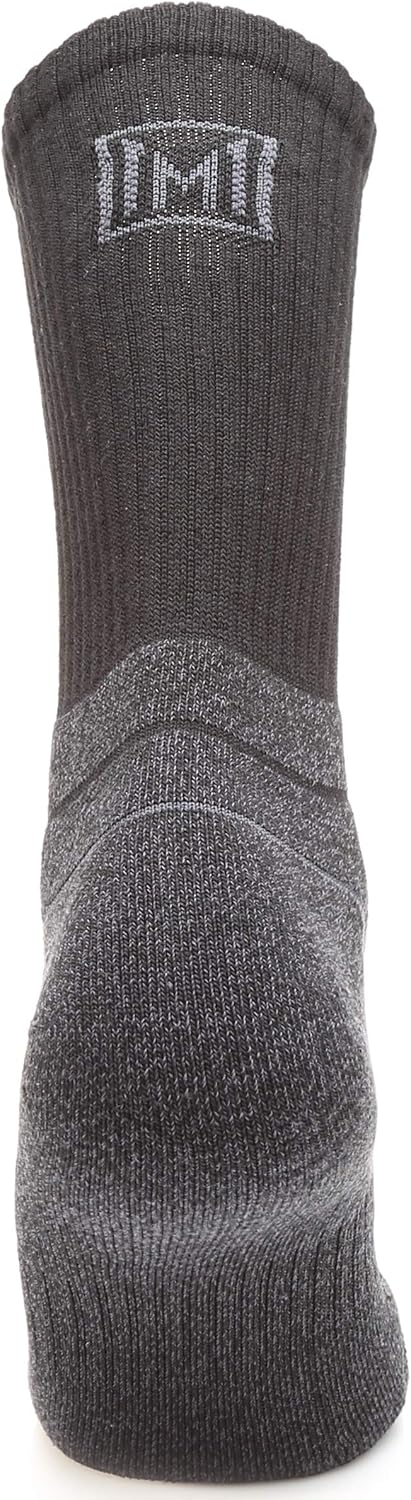 MIRMARU Men's 5 Pairs Hiking Outdoor Trail Running Trekking Moisture Wicking Cushion Crew Socks